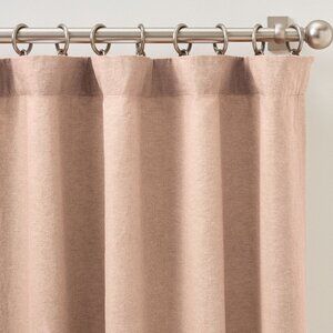 2 Pottery Barn Belgian Flax Linen Blackout Curtain Soft Apricot 50" W x 108" NWT